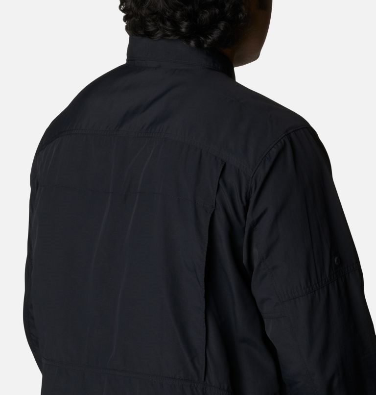 Men's Columbia Silver Ridge 2.0 Long Sleeve Shirts Black | Plus Size CA-H8L1C